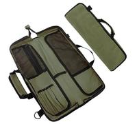 Chef Knife Roll Bag Case (12 Pockets),Heavy Duty Waxed Canvas Chef Knife Roll Bag Storage with Handle,Knife Carrying Case Multi-function Knife Tool Roll Bag for Home Kitchen Traveling (army green)