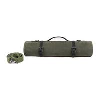 Chef Knife Roll Bag,Heavy Duty Waxed Canvas Chef Bag for Kitchen Knife with Leather Shoulder Strap,Knife Bags for Chefs Professional,Knife Bag Roll Pouch Can Hold Knife Up to 18’’(Army Green)