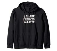 Chef Knife Skills Sharp Knives Matter Kitchen Humor Art Zip Hoodie