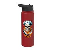 Chef Knife Skull Culinary Gangster Funny Cook Stainless Steel Insulated Water Bottle