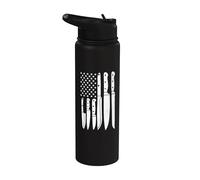 Chef Knives Cooking Utensil Cook Cooking US Flag July 4 Stainless Steel Insulated Water Bottle