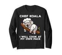 Chef Koala I Will Cook At My Own Pace Funny Koala Bear Long Sleeve T-Shirt