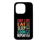 Chef Life Eat Cook Repeat Funny Cooking Chefs Lover Case for iPhone 15 Pro
