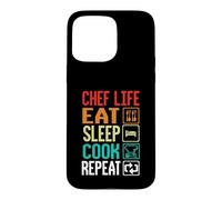 Chef Life Eat Cook Repeat Funny Cooking Chefs Lover Case for iPhone 15 Pro Max