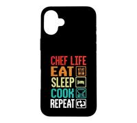 Chef Life Eat Cook Repeat Funny Cooking Chefs Lover Case for iPhone 16 Plus