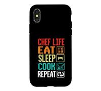 Chef Life Eat Cook Repeat Funny Cooking Chefs Lover Case for iPhone X/XS