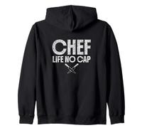 Chef Life No Cap Cooking Restaurant Cook Kitchen Slang Zip Hoodie