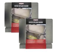 Chef Master 90059 Commercial Deep Fryer Splash Guard | Stops Oil From Splattering | Clips Provide a Secure Fit | Durable 18 Gauge Stainless Steel | Measures 20.5 x 15 Inches | 2 Pack