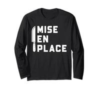 Chef Mise En Place Knife Kitchen Prep Minimal Graphic Long Sleeve T-Shirt