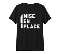Chef Mise En Place Knife Kitchen Prep Minimal Graphic Premium T-Shirt