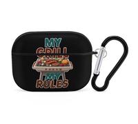 Chef My Grill My Rules Bbq Hard Shell Case Skin Accessories Cover with Hanging Loop Compatible with AirPods Pro 2