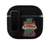 Chef My Grill My Rules Bbq Hard Shell Case Skin Accessories Cover with Secure Lock Clip Compatible with AirPods 4