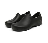 Chef Non Slip Waterproof Oil Resistant Kitchen Shoes - Women's Nursing Work Clogs - Black, UK 7