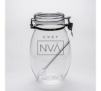 Chef Nva Acrylic Mason Jar with a Clip Airtight Lid Food Storage Pickling (Large)