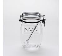 Chef Nva Acrylic Mason Jar with a Clip Airtight Lid Food Storage Pickling (Medium)