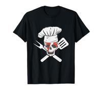 Chef on the Grill Skull with Chef's Hat T-Shirt
