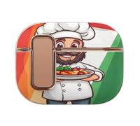 Chef Over Italy Flag Headphone Case Compatible with Airpod Pro 2 Protective Cover Cute Hard Case