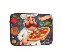 Chef Pizza Laptop Sleeve for Women Men, 13 Inch Waterproof Laptop Bag Lightweight Notebook Computer Cover Bag