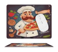 Chef Pizza Leather Mouse Pad, Desk Mat
