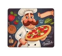 Chef Pizza Mouse Pad Waterproof Gaming Mousepad for Office Computer Mousepads for Desk Pad with Non-Slip Rubber Base Washable Cloth Mouse Mat 10 x 12 inch