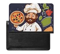 Chef Pizza Passport Holder Cover Passport Cover Protector Essentials with Credit Card Slots Slim Travel Wallet Covers Documents Organizer Protector for Man&Women