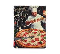 Chef Pizza Print 13-inch Laptop Sleeve, Slim Shockproof Insertion Design Leather Laptop Case for Office, School, Travel
