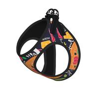 Chef Pizza Print Harness Leash Set For Cats And Dogs, Reflective Adjustable, Soft Breathable Mesh Vest With Escape-Proof Lead, For Small Pets And Kitten Puppies