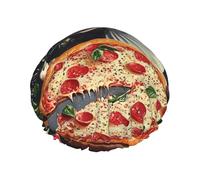 Chef Pizza Printed Double-Layer Waterproof Shower Cap - Reusable Spa & Face Mask Bathing Hat for Travel, Home Care & Beauty Routine