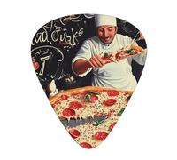 Chef Pizza Printed Guitar Picks 12-Piece Set - Comfortable, Versatile Plectrum for All Guitar Styles & Players