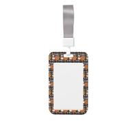 Chef Pizza Printed Id Card Badge Holder with Neck Strap Waterproof Name Card Holder Plastic Vertical Sleeve Pocket