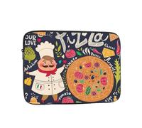 Chef Pizza Printed Laptop Sleeve For 17 Inch Laptop, Shockproof Oxford Fabric Laptop Protective Case Laptop Bag