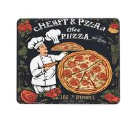 (Chef Pizza) Printed Mousepad 10 x 12 inch, Waterproof Non-Slip Mouse-Pad Rubber Base for Laptop Desktop Mat for Home Office Desk Decor