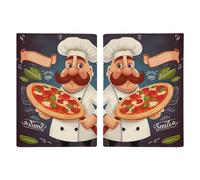 Chef Pizza Printed Passport Cover Case Passport Holder For Travel Passport Cards Protector Travel Covers Wallet Case RFID Blocking Leather Card Case for Women Men, Chef Pizza, 20.3x13.8cm, Modern