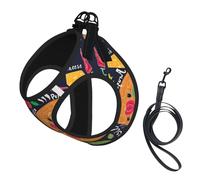 Chef Pizza Printing Dog Summer Harness,Soft Light Puppy Vest,Breathable Pet Harness Reflective For Easy Walking