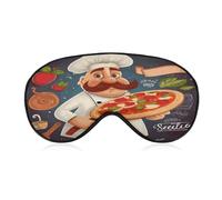 Chef Pizza Sleep Mask for Women Men Soft Breathable Sleep Eye Mask Soft Eye Cover Light Blocking Sleeping Masks Adjustable Blindfold for Travel Home Office Naps & Gifts