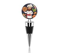 Chef Pizza Wine Stoppers for Wine Bottles Vacuum Wine Bottle Stopper Silicone Reusable Wine Corks Gift Leak Proof Bottle Cover Keep Wine Fresh Wine Bottle Sealer Set