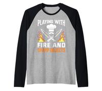 Chef Playing with FIRE and Sharp Objects Chef Professional Raglan Baseball Tee