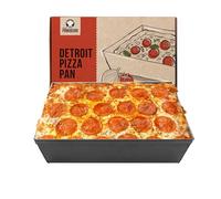 Chef Pomodoro Authentic Deep Dish Pizza Pan, Detroit Style Pizza Pan 25 X 20 cm, Commercial-Grade Hard Anodized Aluminum, Pre-Seasoned Deep Dish Lasagna, Focaccia, Sicilian, Pies Bakeware