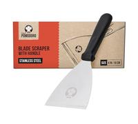 Chef Pomodoro Stainless Steel Bench Scraper 10 cm with Measurements, Contoured Grip Dough Scraper, Dough Cutter, Bread Cutter, Pastry Knife, Essential Kitchen Baking Tools for Cooking Food