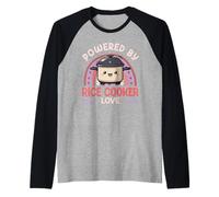 Chef Powered by Rice Cooker Love Funny Rice Cooker Raglan Baseball Tee