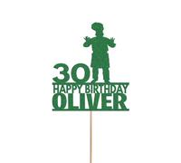Chef Restaurant Cake Topper Personalised Boys Birthday Cake Decoration Any Name & Age | Personalised Cake Topper with Custom Name & Age | Birthday Party Decoration | Green