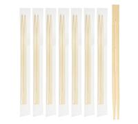 Chef Royale 100 Pairs Disposable Bamboo Chopsticks - 21cm Individually Wrapped Wooden Chop Sticks Bulk Pack - Eco-Friendly Biodegradable Bamboo Cutlery for Sushi, Asian Cuisine