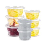 CHEF ROYALE 100 x 4oz Round Deli Sauce Pots with Lids, Pack of 100 | For Dips, Salads, Ideal for Takeaway Food, Delivery, and Restaurant Use, Reusable, BPA Free, Meal Prep Containers