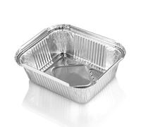 CHEF ROYALE 100 x Aluminium Foil Containers with Lids - Size No 1 - Foil Food Storage containers - Disposable Trays Containers - Ideal for Baking, Cooking & Meal Prep and Takeaway