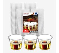 CHEF ROYALE 100x 25ml Jager Bomb Clear Shot Glasses - Reusable Party Cups - Plastic Cups for Birthdays & Weddings - CE-Marked Sample Tasting Cups Perfect for Jelly Shots