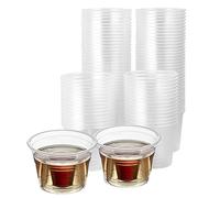 CHEF ROYALE 100x 25ml Jager Bomb Clear Shot Glasses - Reusable Party Cups - Plastic Cups for Birthdays & Weddings - CE-Marked Sample Tasting Cups Perfect for Jelly Shots