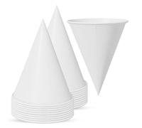 CHEF ROYALE 130ml Paper Cone Cups, Ideal for Serving Slush, Ice Cream, Water - Leakproof White Paper Cups - Cone Cups for Office Use, Home Gatherings, Weddings, Kids Birthday Parties (500)