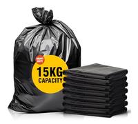 Chef Royale 20x 50L Black Bin Bags for Indoor and Outdoor Use Heavy - Duty Bin Liners Rubbish Trash Bags for Daily use Use - Household,Office - Kitchen & Caterers Recyclable Refuse Sacks (20)