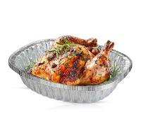 CHEF ROYALE 3X Large Disposable Aluminium Foil Roasting Baking Pan - High Heat Conductivity for Grilling, Cooking, Storing, Prepping - Foil Trays - Large Food Containers (3)