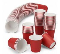 CHEF ROYALE 50 x2.5oz Disposable Bathroom Paper Cups, Red Mini Mouthwash Cups, Leak-Resistant Small Drinking Cups for Rinse, Dental, Travel & Parties, Hot & Cold Use